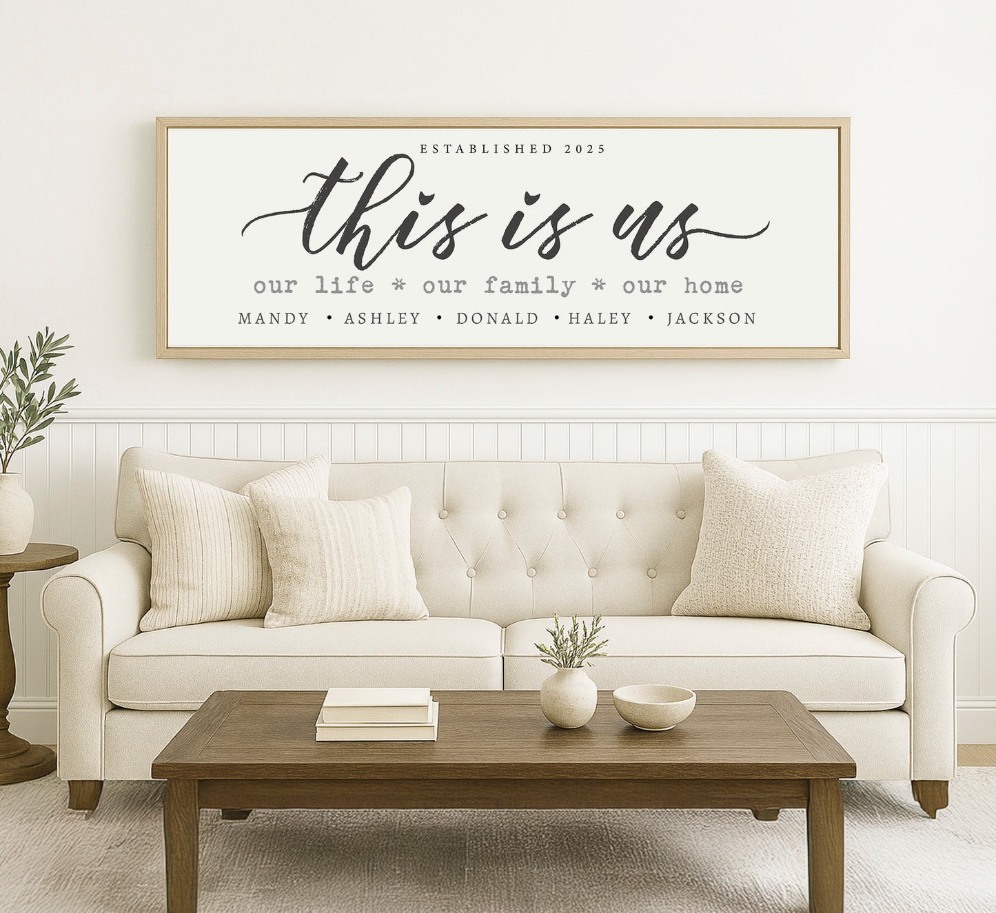 a living room with a couch and a coffee table