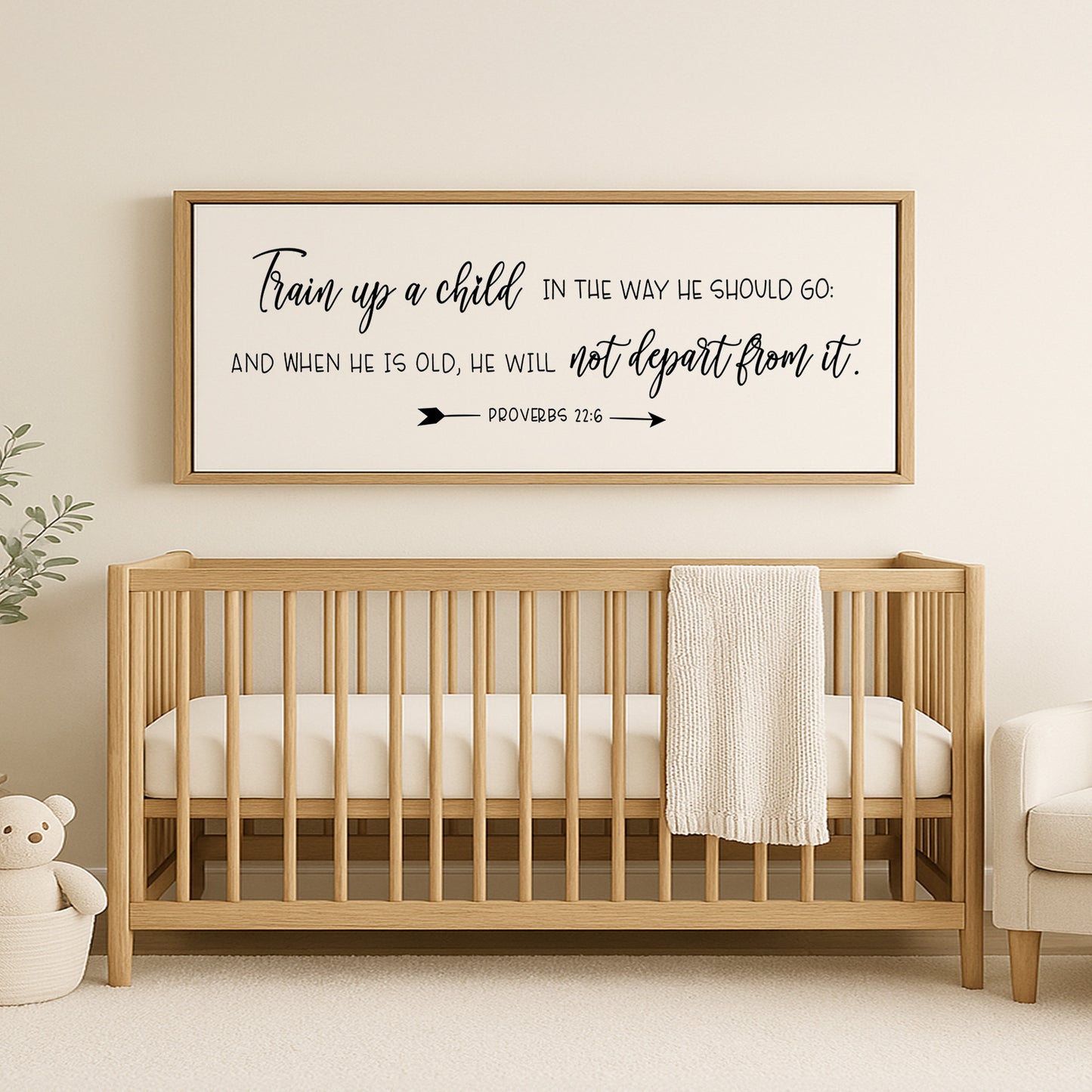 Train Up A Child In The Way He Should Go | Proverbs 22:6 | Nursery Sign