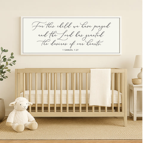 For This Child We Have Prayed | Nursery Wall Art