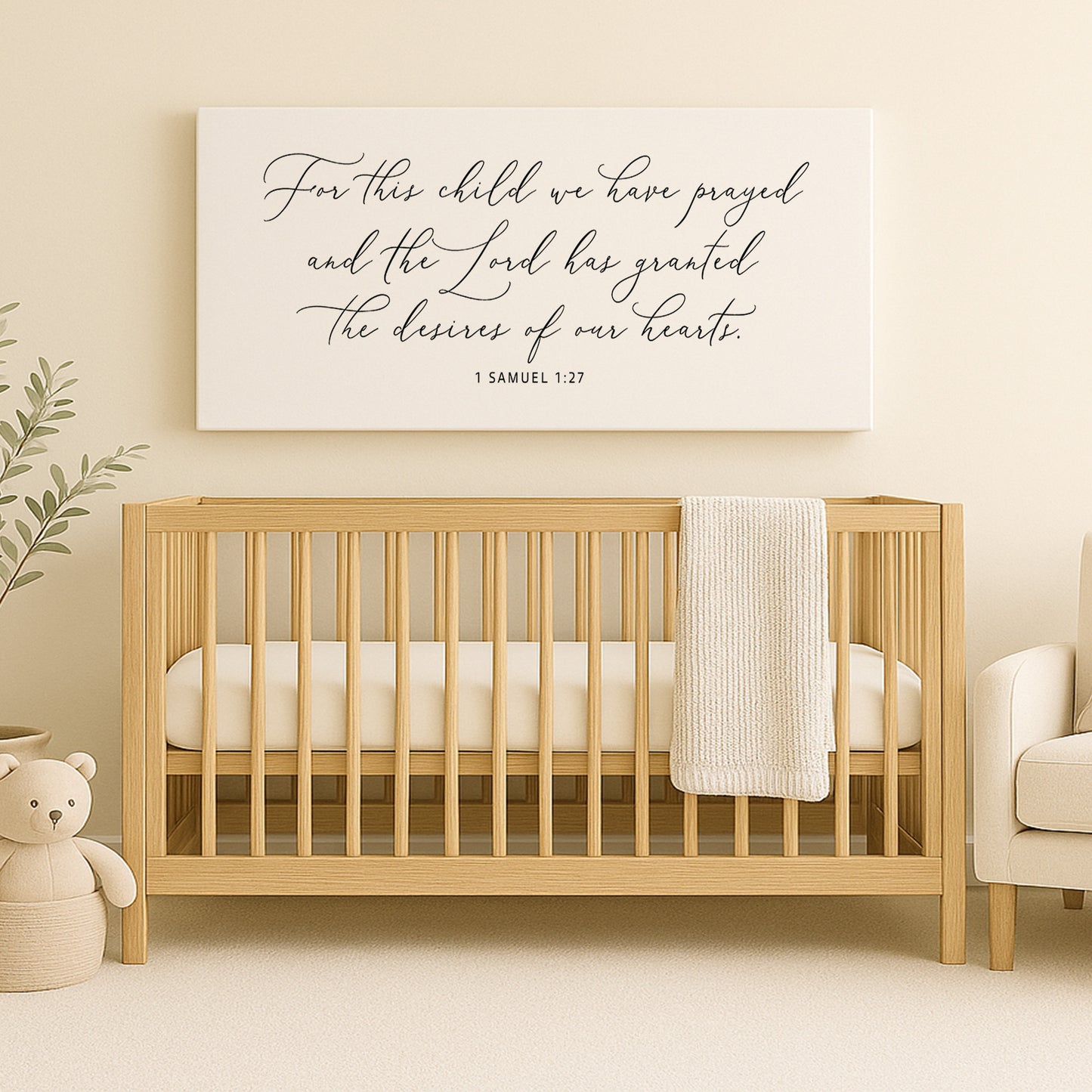 For This Child We Have Prayed | Nursery Wall Art