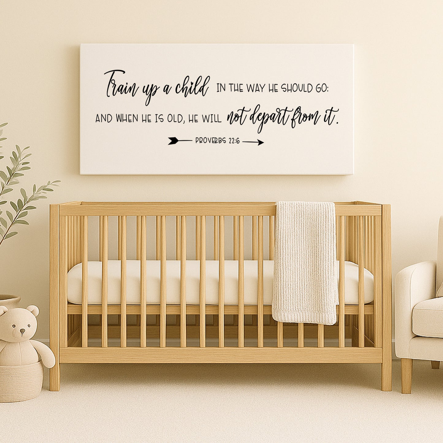 Train Up A Child In The Way He Should Go | Proverbs 22:6 | Nursery Sign