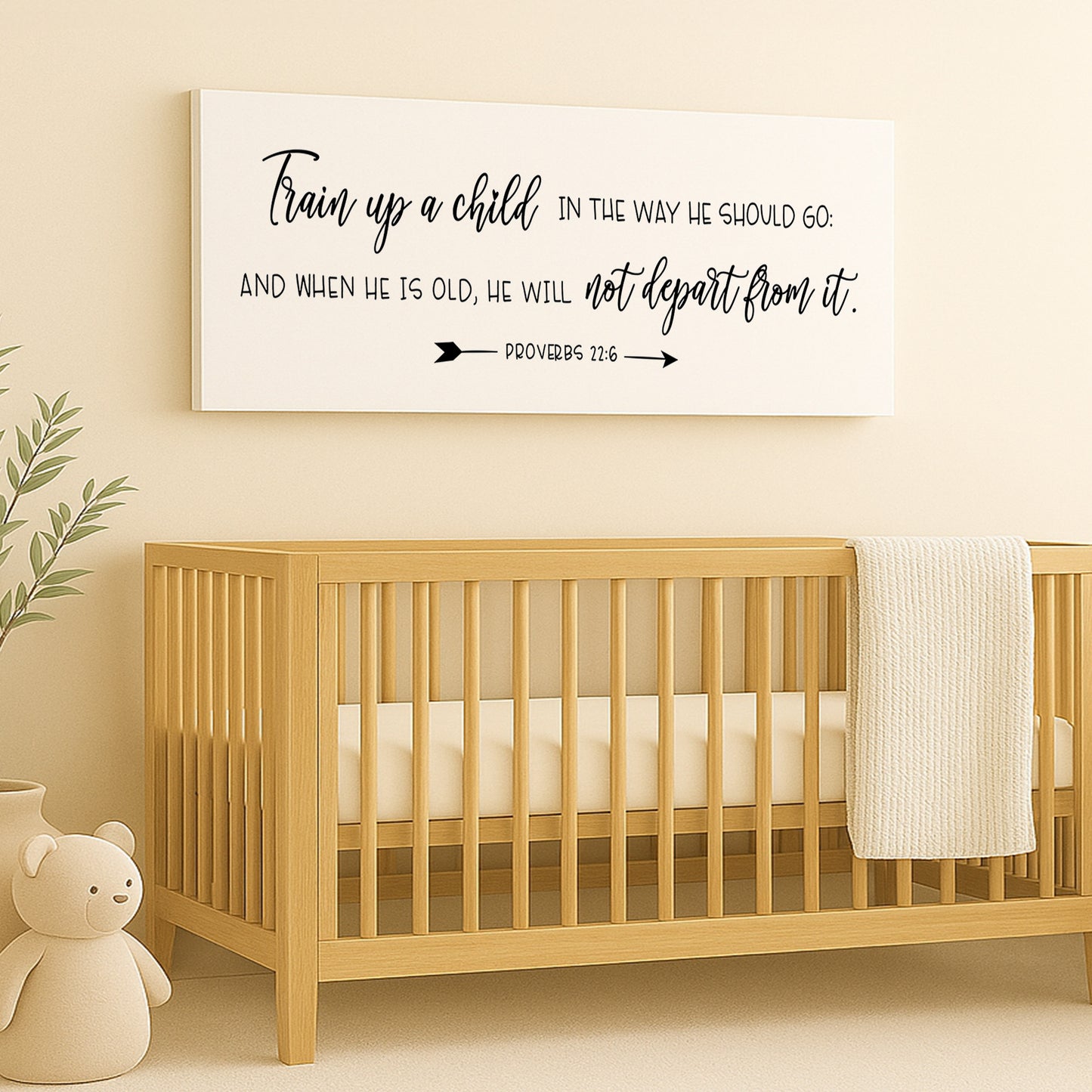 Train Up A Child In The Way He Should Go | Proverbs 22:6 | Nursery Sign