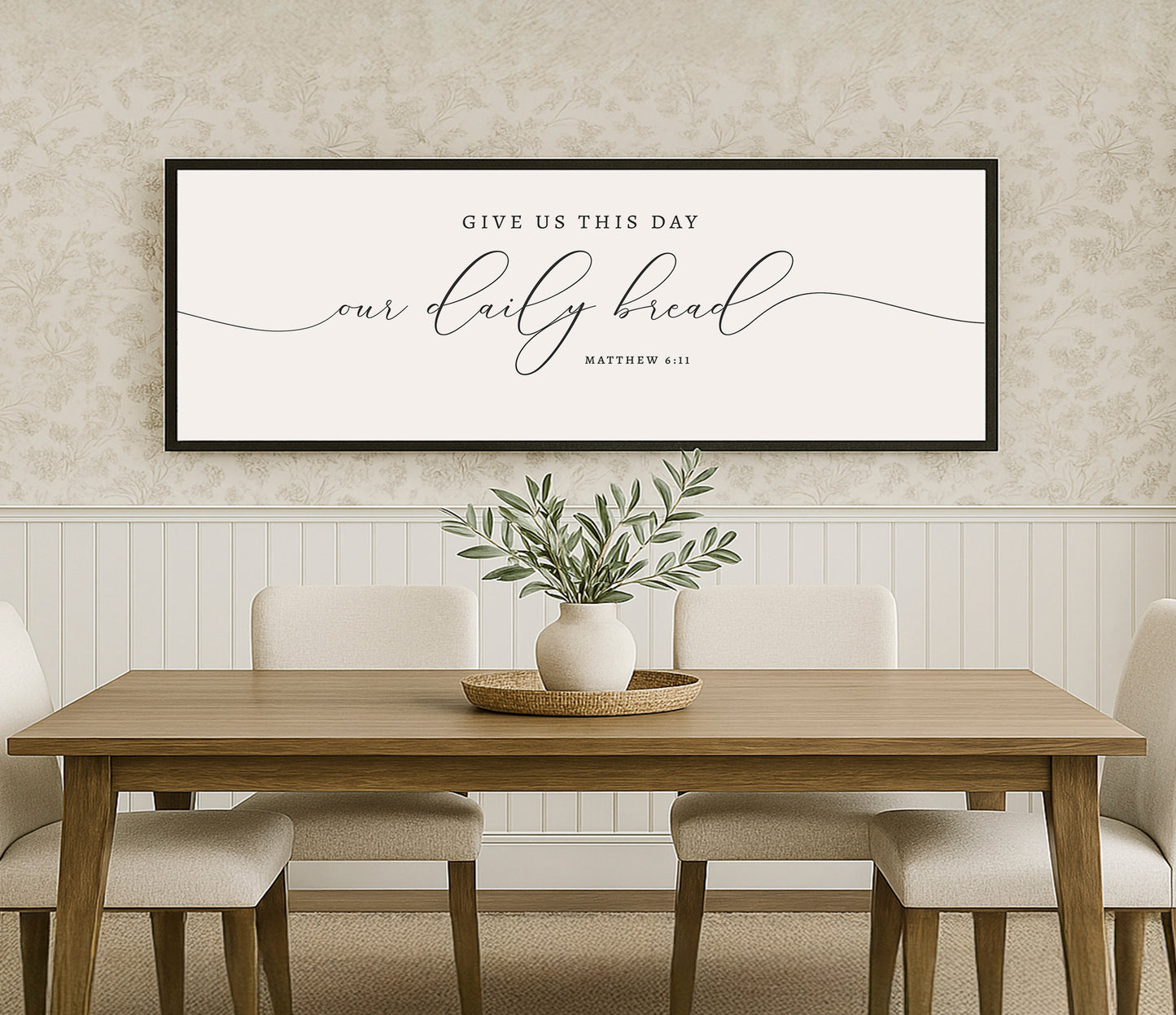 a picture of a dining room with a table and chairs