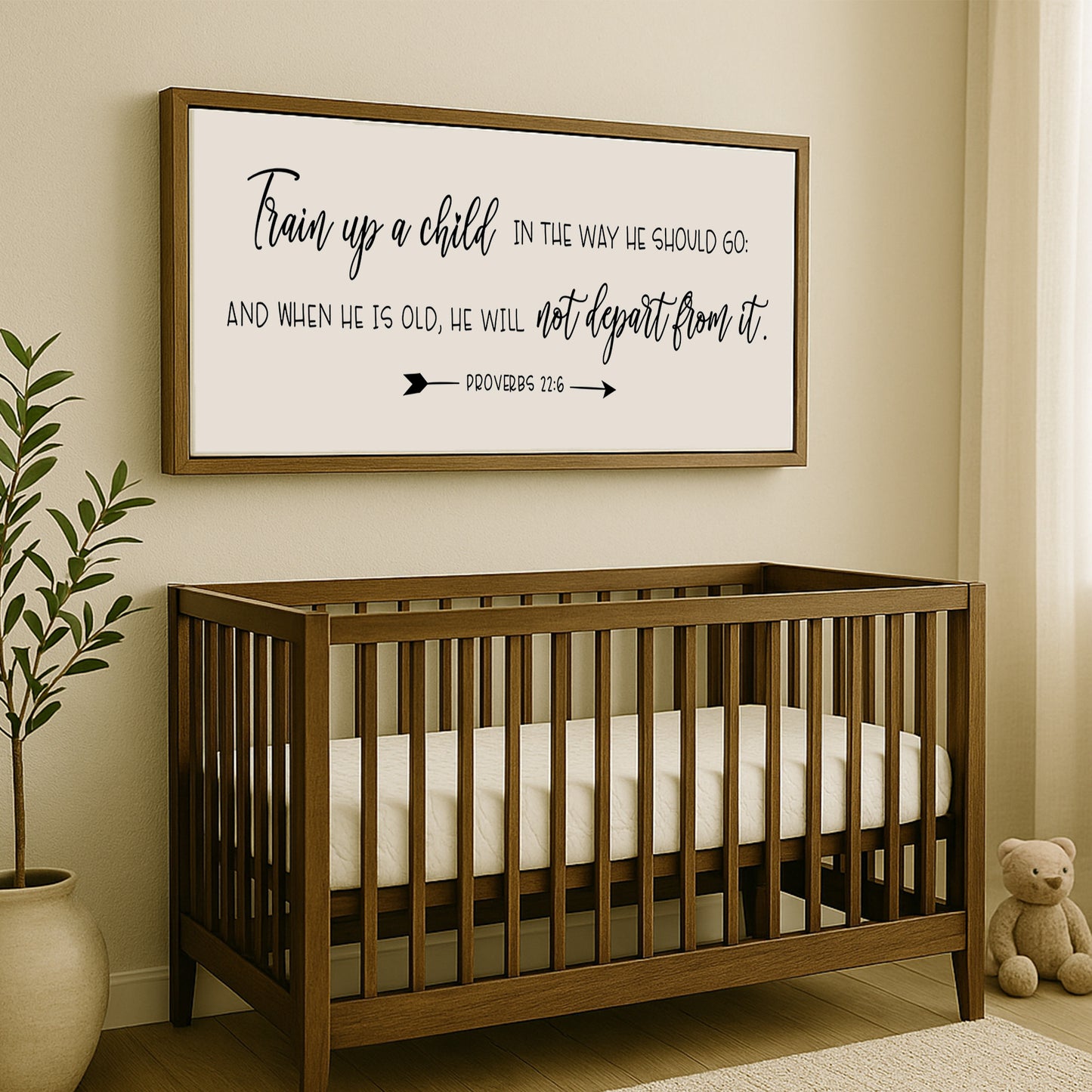 Train Up A Child In The Way He Should Go | Proverbs 22:6 | Nursery Sign