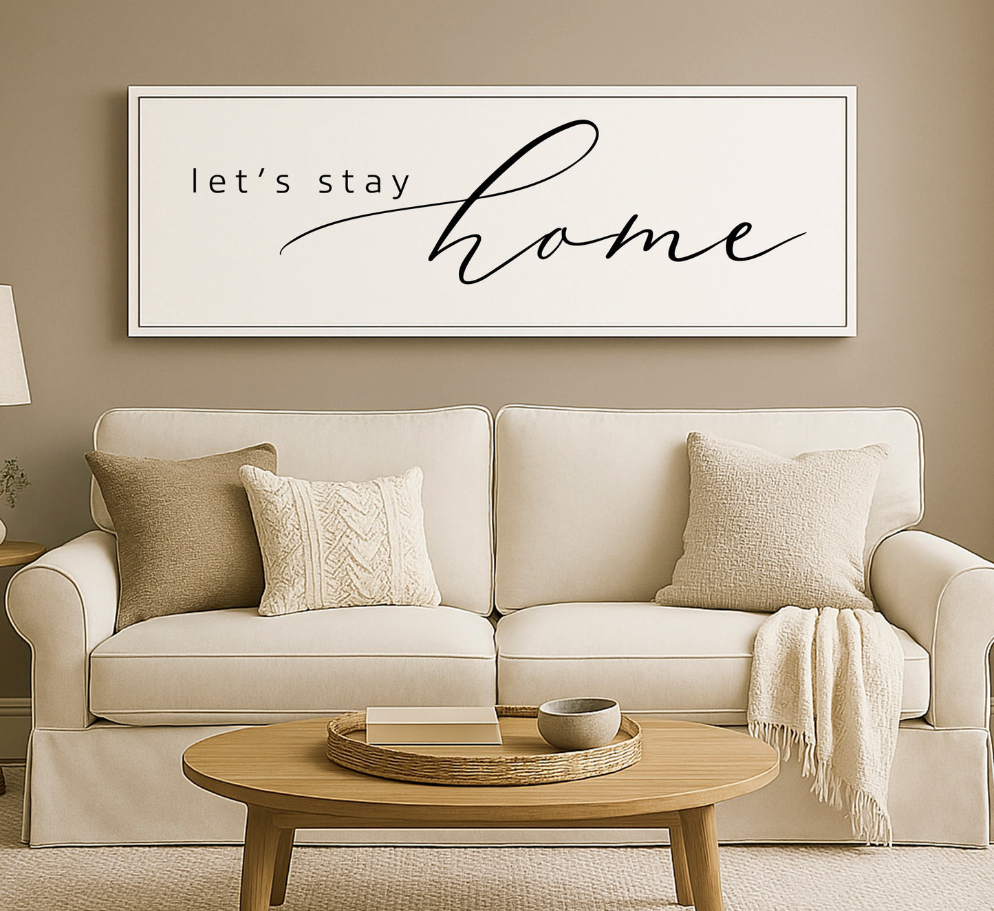 a living room with a couch and a coffee table