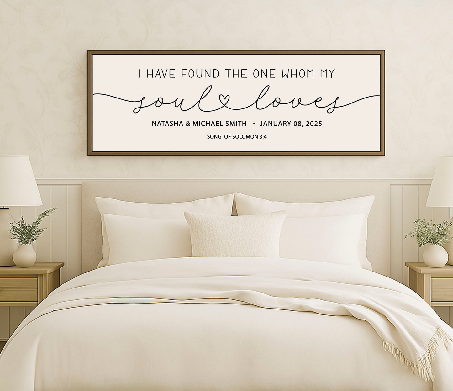 I Have Found The One Whom My Soul Loves | Custom Family Name Rustic Sign