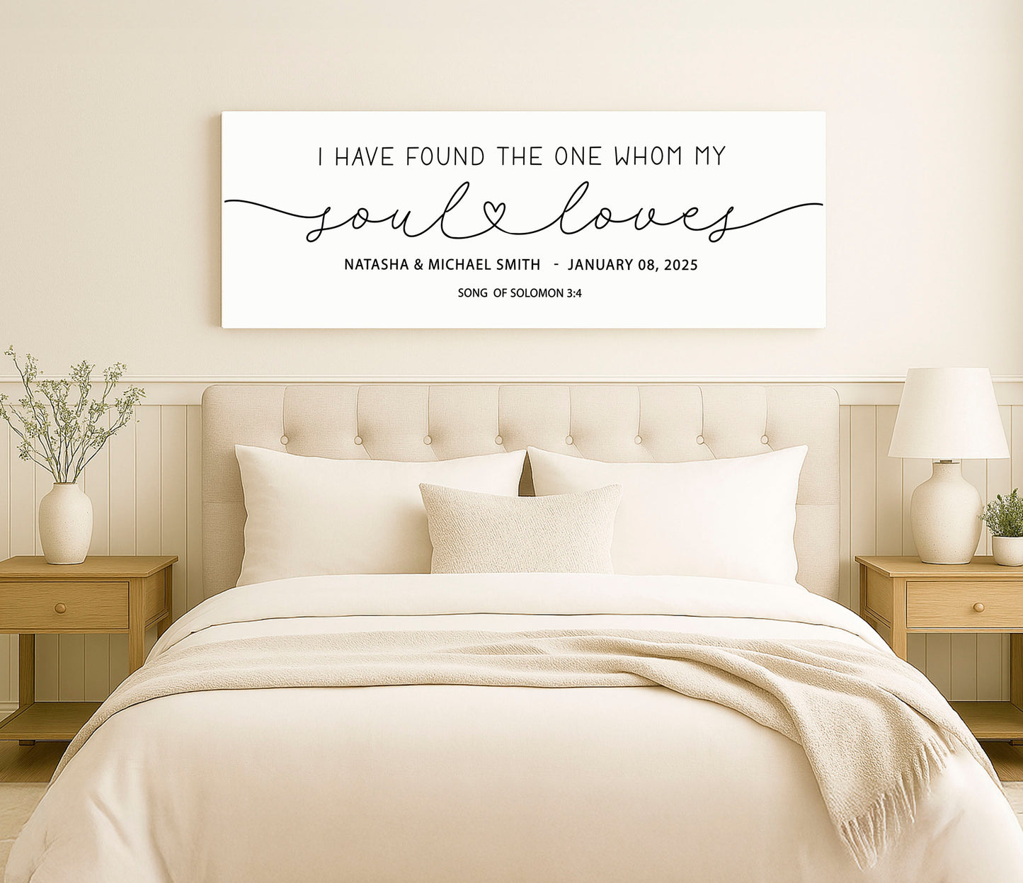 I Have Found The One Whom My Soul Loves | Custom Family Name Rustic Sign