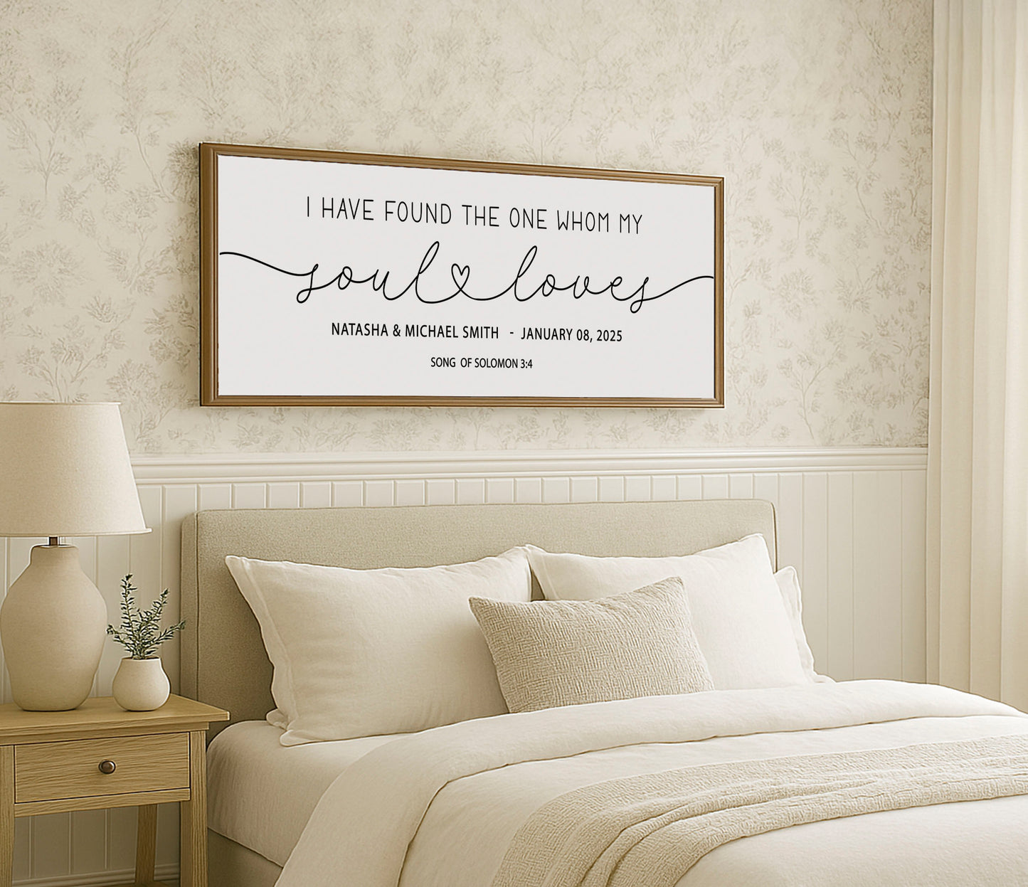 I Have Found The One Whom My Soul Loves | Custom Family Name Rustic Sign