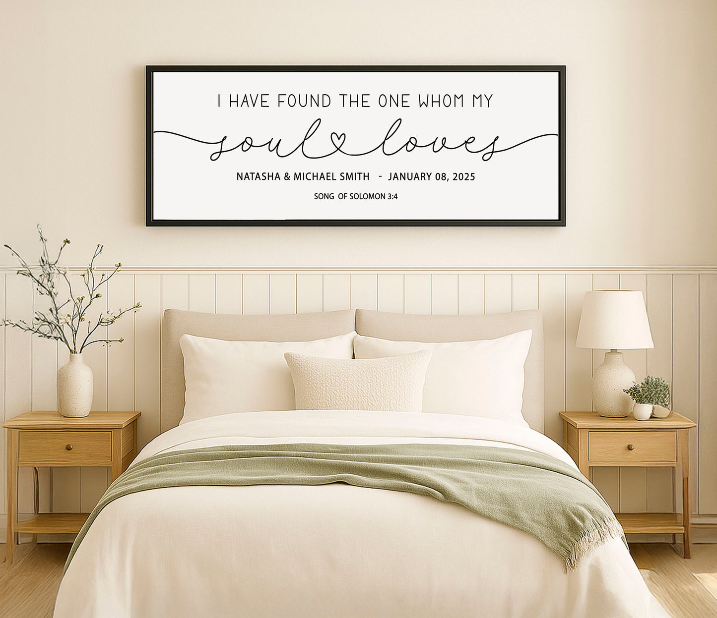I Have Found The One Whom My Soul Loves | Custom Family Name Rustic Sign