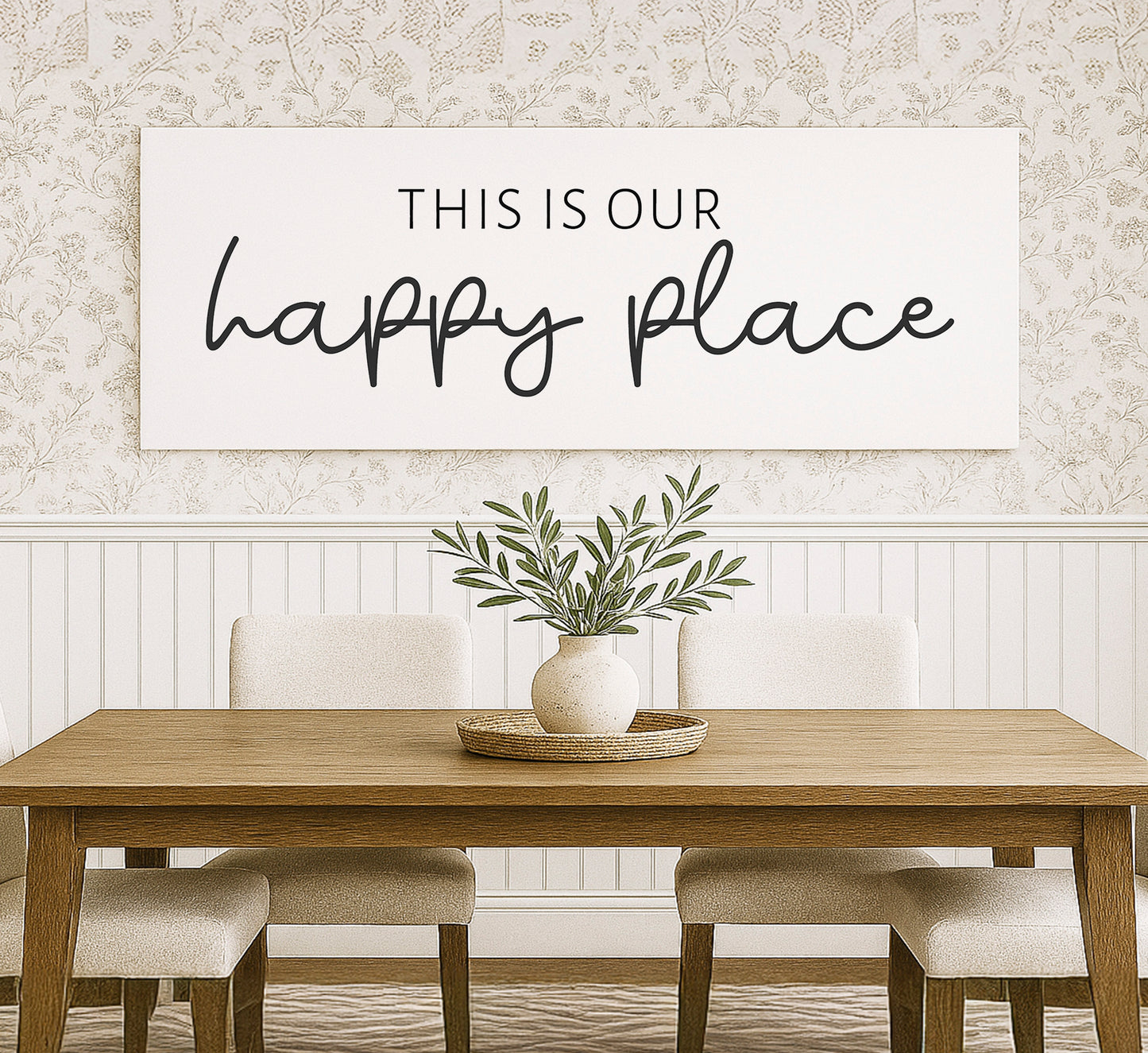 a picture of a happy place on a wall