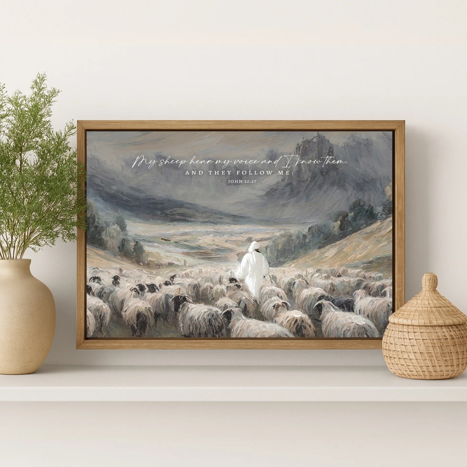 My Sheep Hear My Voice | Wood Framed Art | John 10:27 – Forever