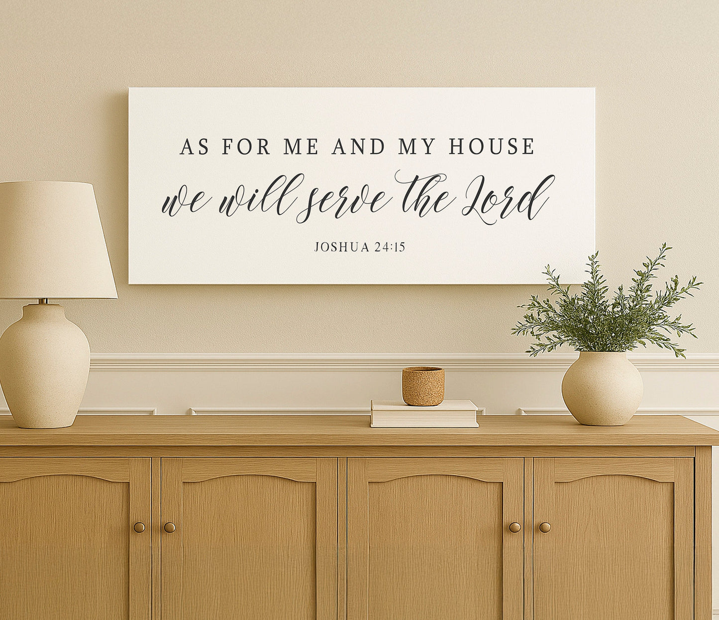 a picture of a wall hanging above a dresser