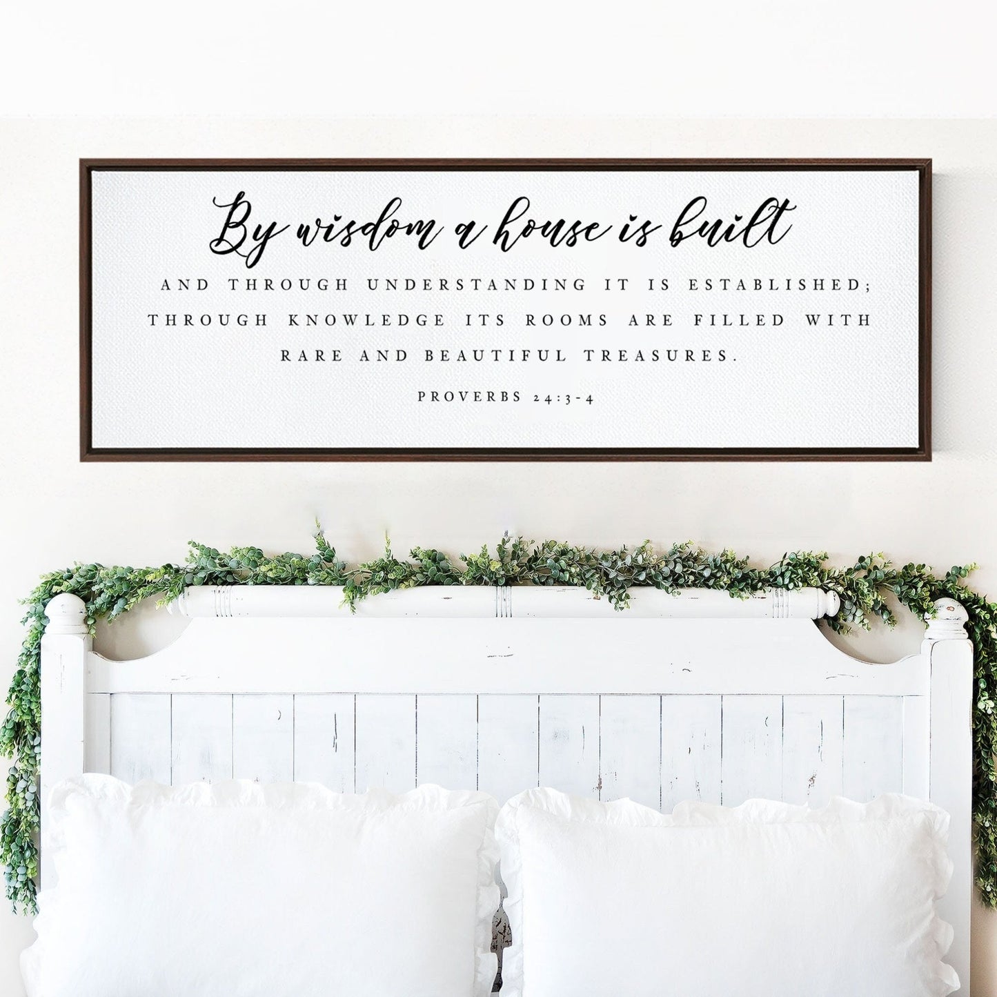 By Wisdom A House Is Built | Scripture Christian Wall Art | Proverbs 24:3-4 Inspirational Canvas Wall Art | Framing Options Wall Art Sign - Forever Written