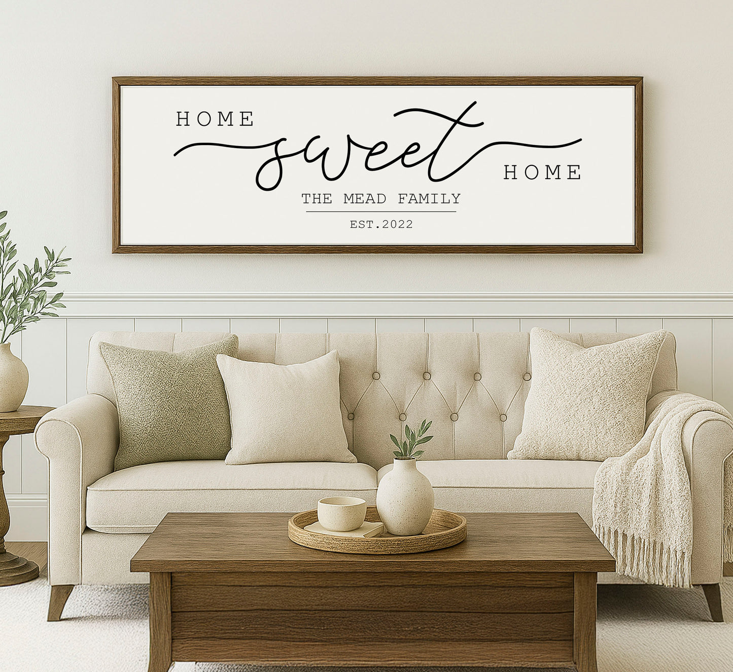 a living room with a couch and a coffee table