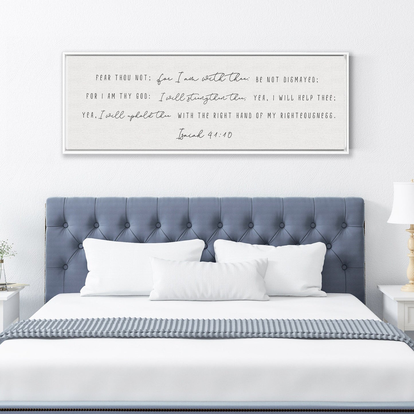 Fear Thou Not For I Am With Thee | Scripture Sign | Christian Wall Decor | Bible Verse Sign | Isaiah 41:10 Sign With Frame Options