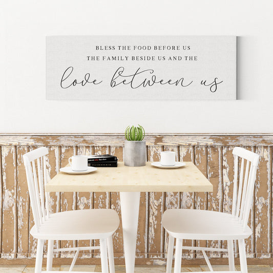 Bless The Food Before Us Sign | Dining Room Signs | Dining Room Christian Wall Decor | Kitchen Sign | Bless The Food Sign With Frame Options