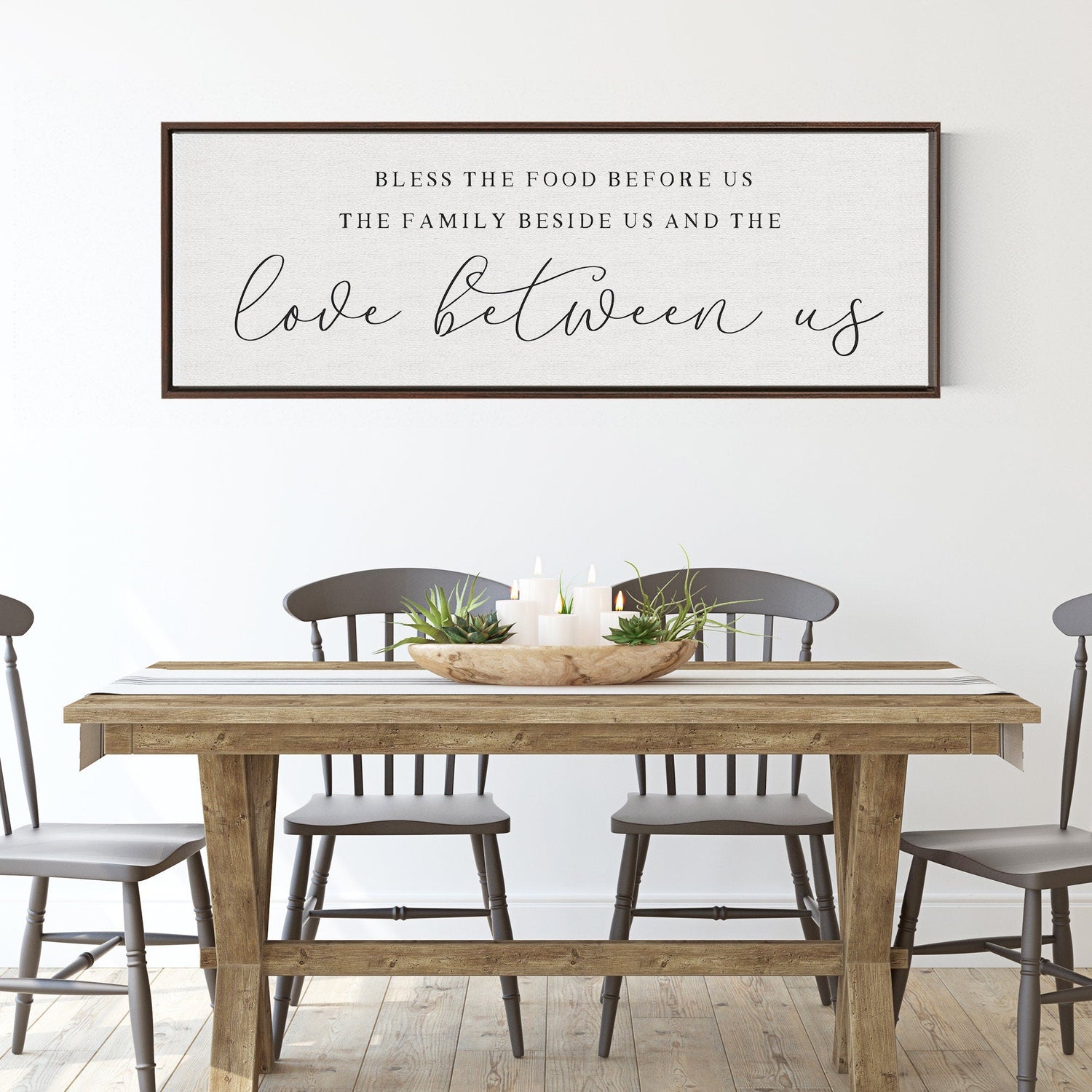 Bless The Food Before Us Sign | Dining Room Signs | Dining Room Christian Wall Decor | Kitchen Sign | Bless The Food Sign With Frame Options
