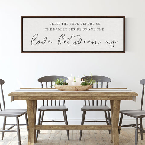 Bless The Food Before Us Sign | Dining Room Signs | Dining Room Christian Wall Decor | Kitchen Sign | Bless The Food Sign With Frame Options