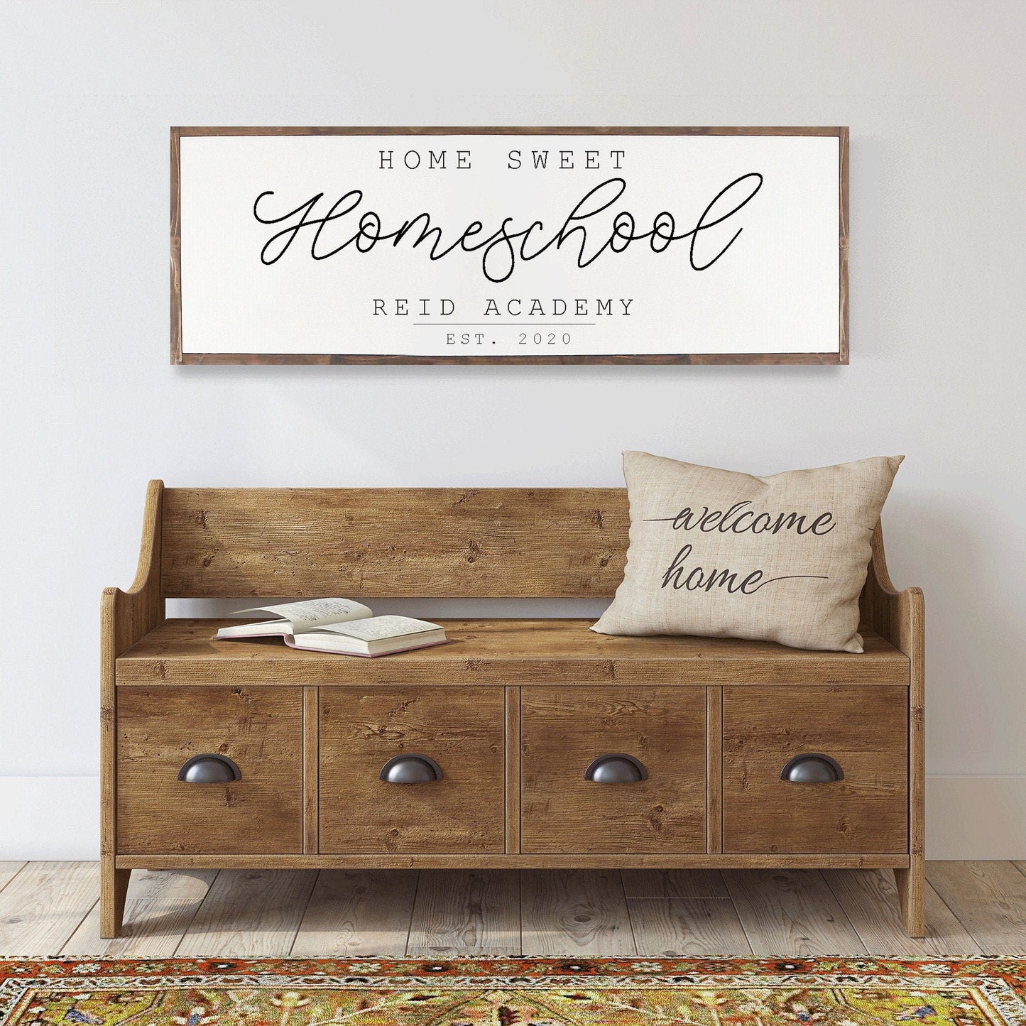 Home Sweet Homeschool | Custom Rustic Wood Sign