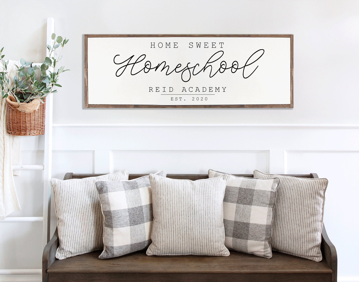 Home Sweet Homeschool Personalized, Hand Painted, Rustic Wood Sign, Home Sweet Home Personalized Rustic Wood Sign