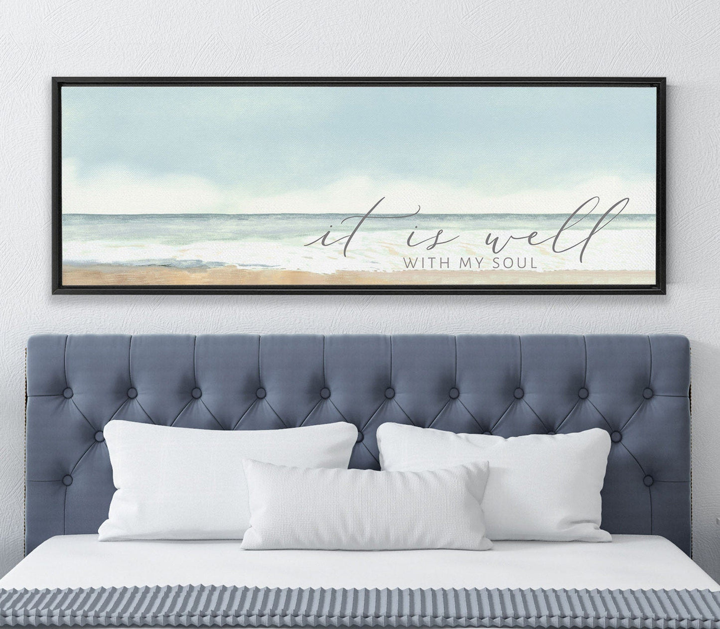 IT IS WELL With My Soul Coastal Canvas Wall Art, | Christian Wall Art | Coastal Beach Painting | Beach Coastal Wall Art | Farmhouse