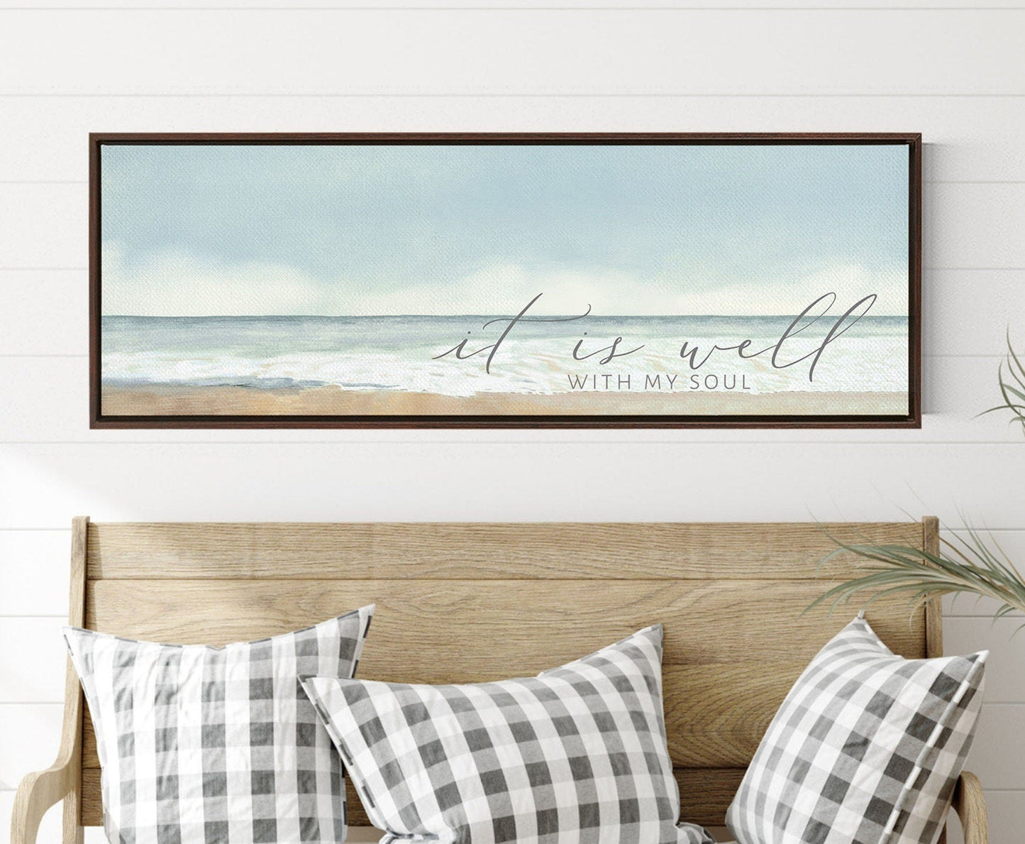 IT IS WELL With My Soul Coastal Canvas Wall Art, | Christian Wall Art | Coastal Beach Painting | Beach Coastal Wall Art | Farmhouse