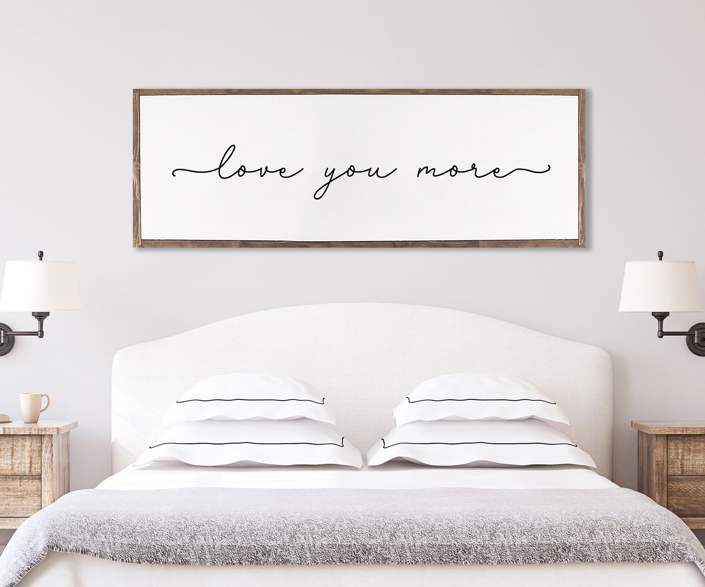 Love You More Wood Sign | Master bedroom | Farmhouse Wood Sign | Bedroom Room Wall Art | Family Room Wall Art | Love you more wood sign