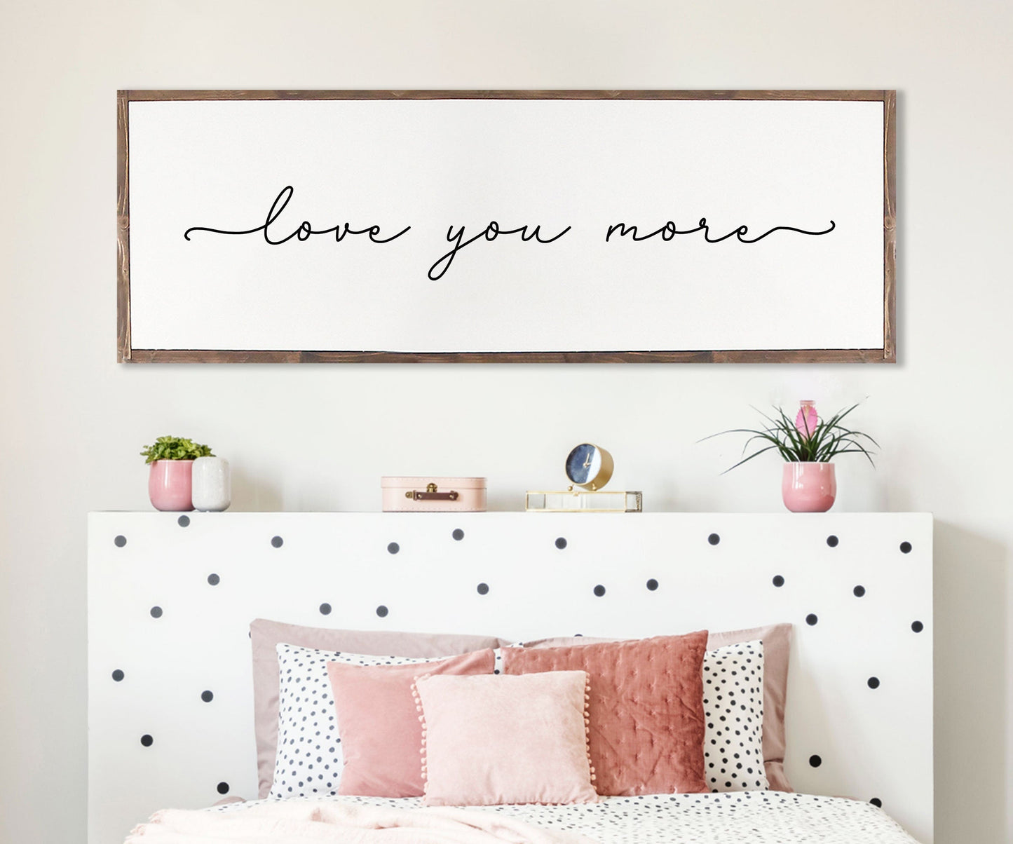 Love You More Wood Sign | Master bedroom | Farmhouse Wood Sign | Bedroom Room Wall Art | Family Room Wall Art | Love you more wood sign