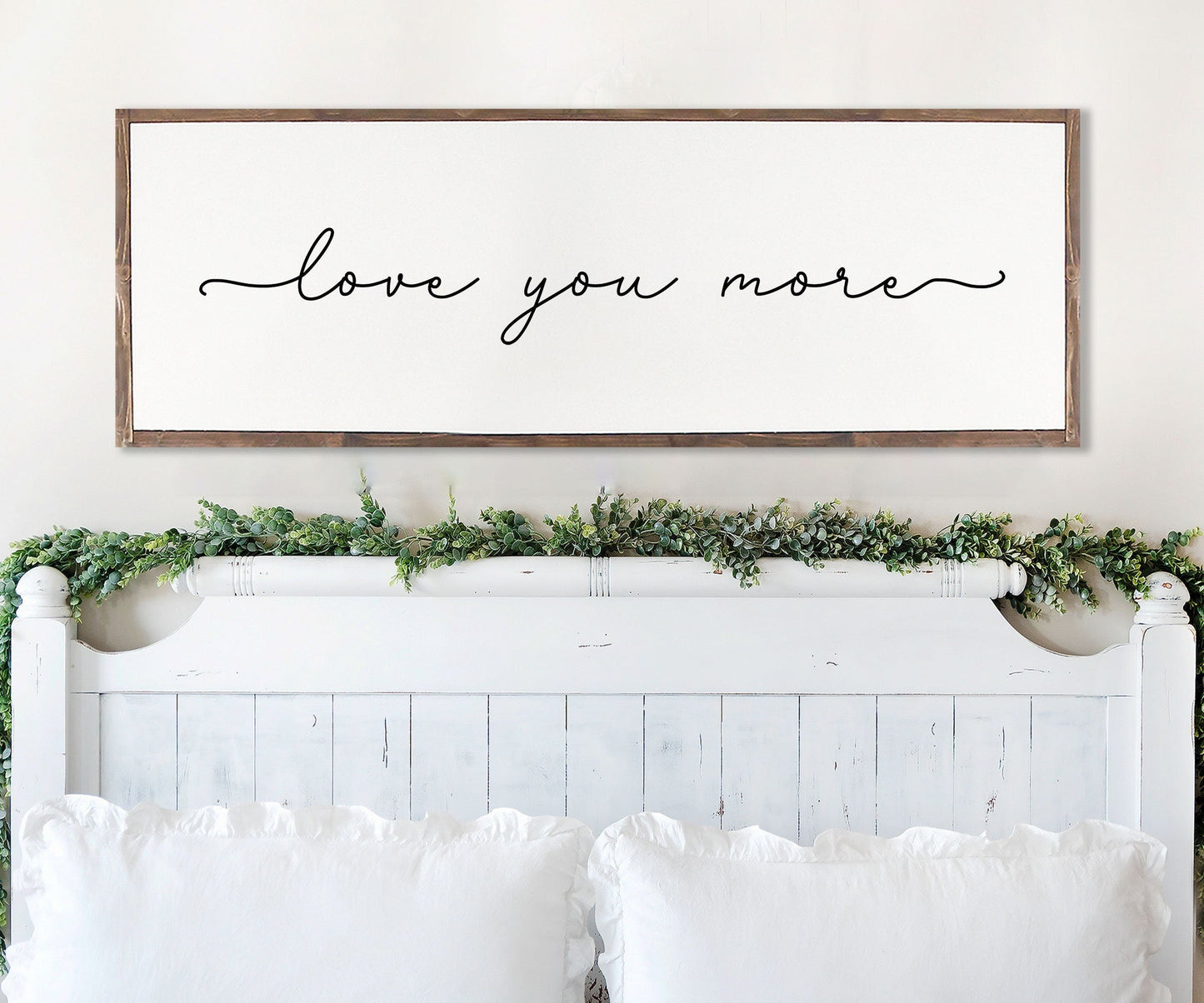 Love You More Wood Sign | Master bedroom | Farmhouse Wood Sign | Bedroom Room Wall Art | Family Room Wall Art | Love you more wood sign