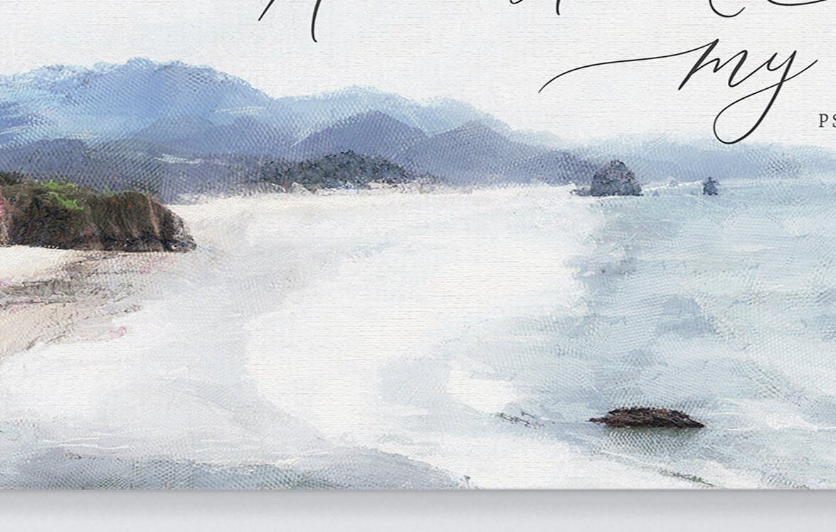 He Restoreth My Soul Coastal Canvas Wall Art | Christian Wall Art