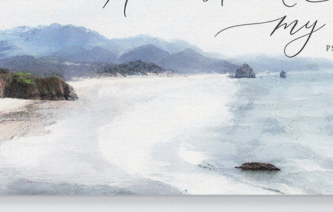 He Restoreth My Soul Coastal Canvas Wall Art | Christian Wall Art