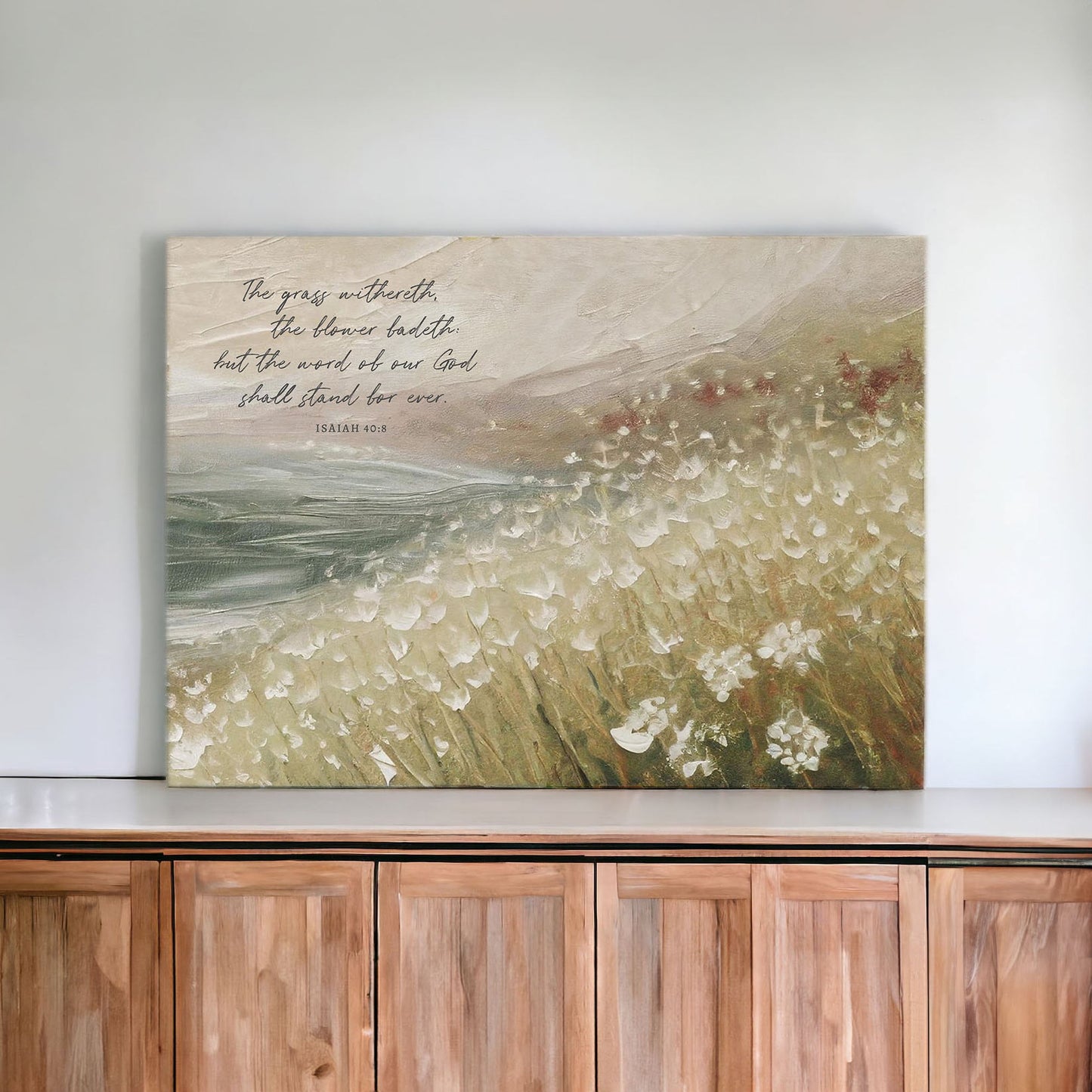 Scripture Wall Art | Scripture Canvas | Christian Canvas | Wall Art | Christian wall art || The Grass Withereth | Isaiah 40:8 | Vintage
