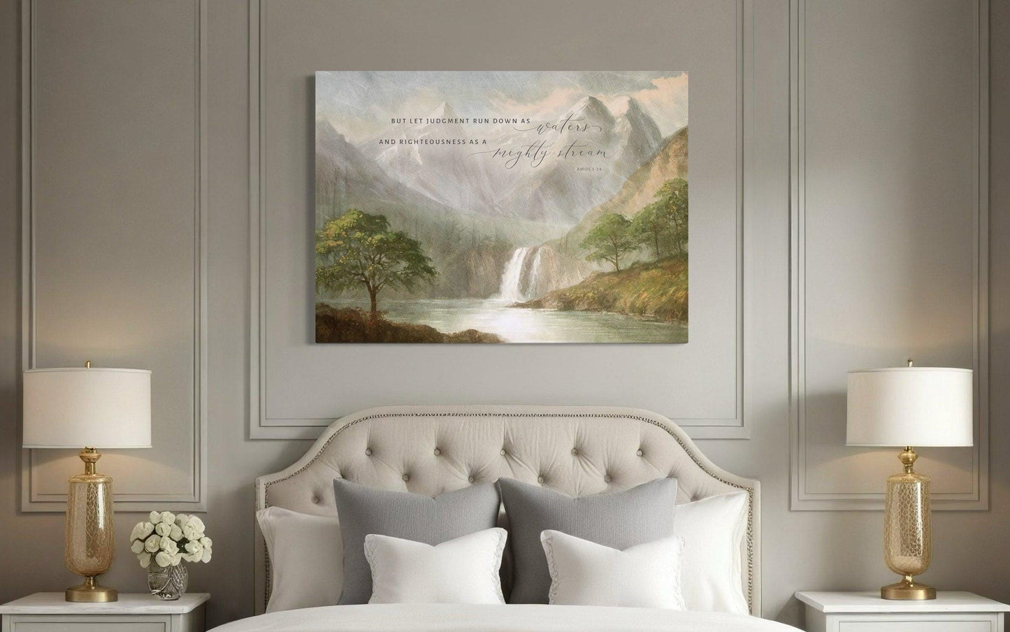 Righteousness As A Mighty Stream | Modern Landscape Wall Art | Amos 5:24
