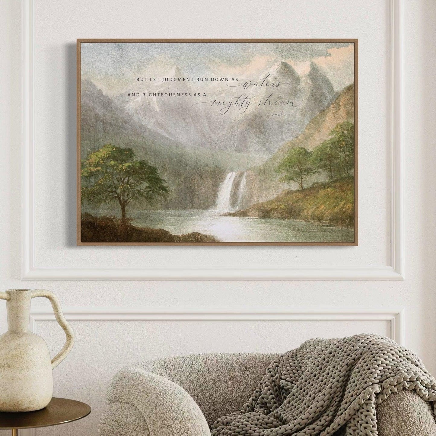 Righteousness As A Mighty Stream | Modern Landscape Wall Art | Amos 5:24