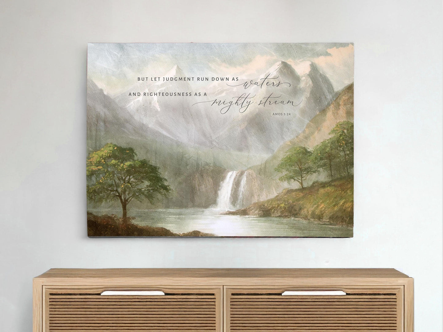 Righteousness As A Mighty Stream | Modern Landscape Wall Art | Amos 5:24