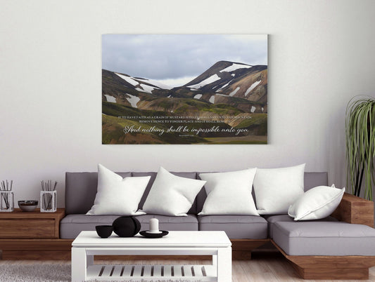Faith Can Move Mountains | Matthew 17:20 | Scripture Wall Art - Forever Written