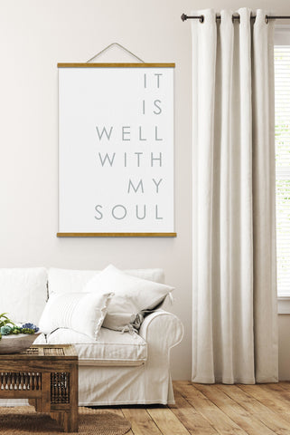 IT IS WELL With My Soul |Hymn Hanging Canvas | It Is Well Modern Farmhouse Wall Art Wood Hanging Canvas