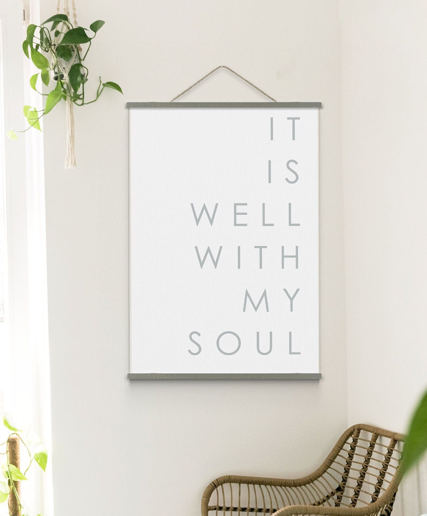 IT IS WELL With My Soul |Hymn Hanging Canvas | It Is Well Modern Farmhouse Wall Art Wood Hanging Canvas