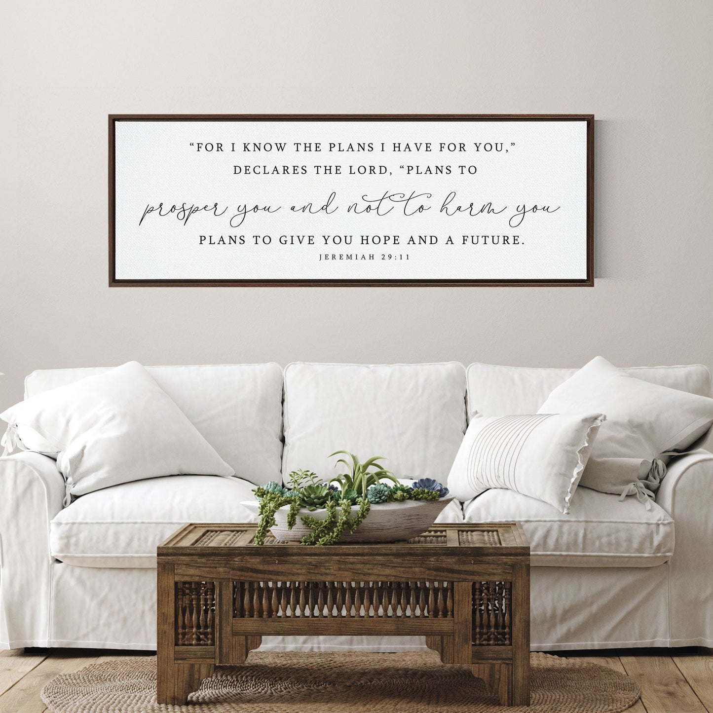 For I Know The Plans I have For You| Scripture Sign | SCRIPTURE WALL ART | | Large Home Bible Verse Sign With Frame Options | Jeremiah 29:11