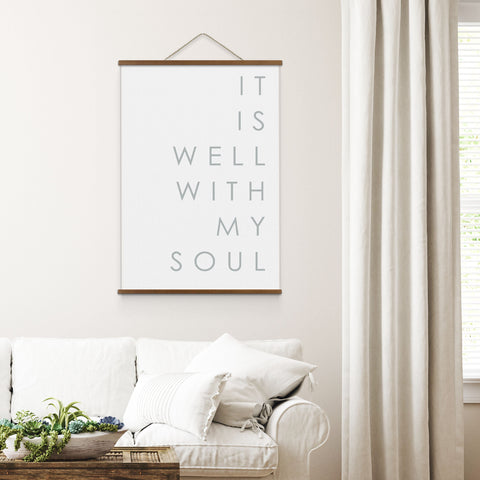 IT IS WELL With My Soul |Hymn Hanging Canvas | It Is Well Modern Farmhouse Wall Art Wood Hanging Canvas