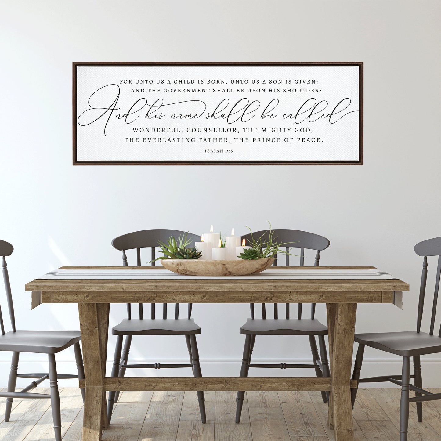 FOR UNTO US a child is born| Scripture Sign | Christian Christmas Wall Decor | Christmas Sign | Isaiah 9:6 | With Frame Options