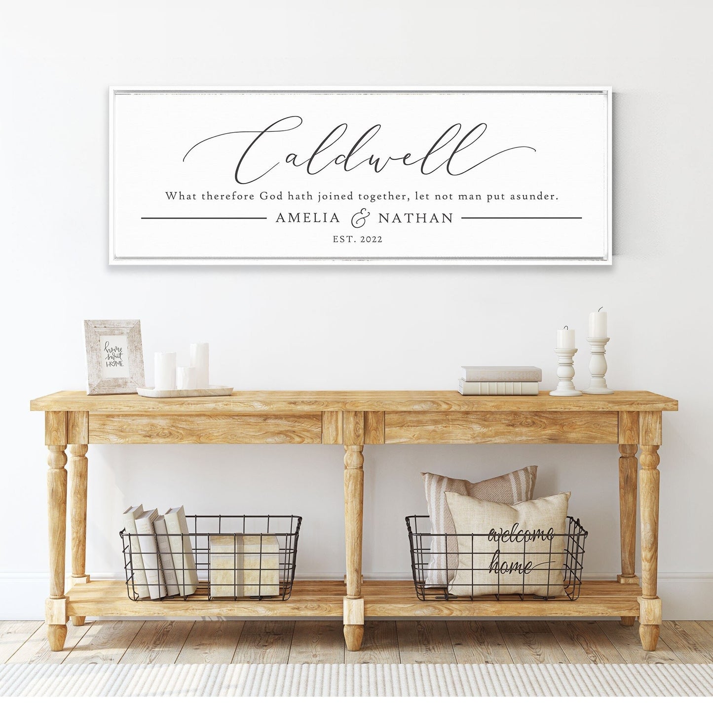 Personalized Family Name Sign What Therefore God hath joined together, let not man put asunder, Husband & Wife Sign, Gift For Wife, Husband