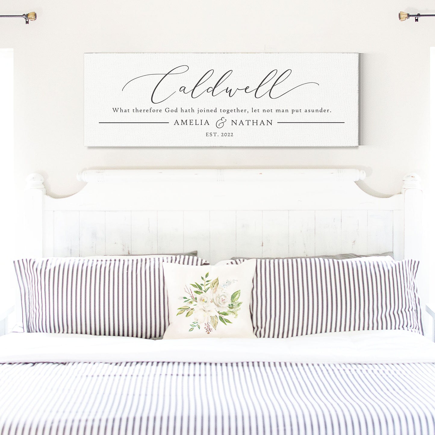 Personalized Family Name Sign What Therefore God hath joined together, let not man put asunder, Husband & Wife Sign, Gift For Wife, Husband