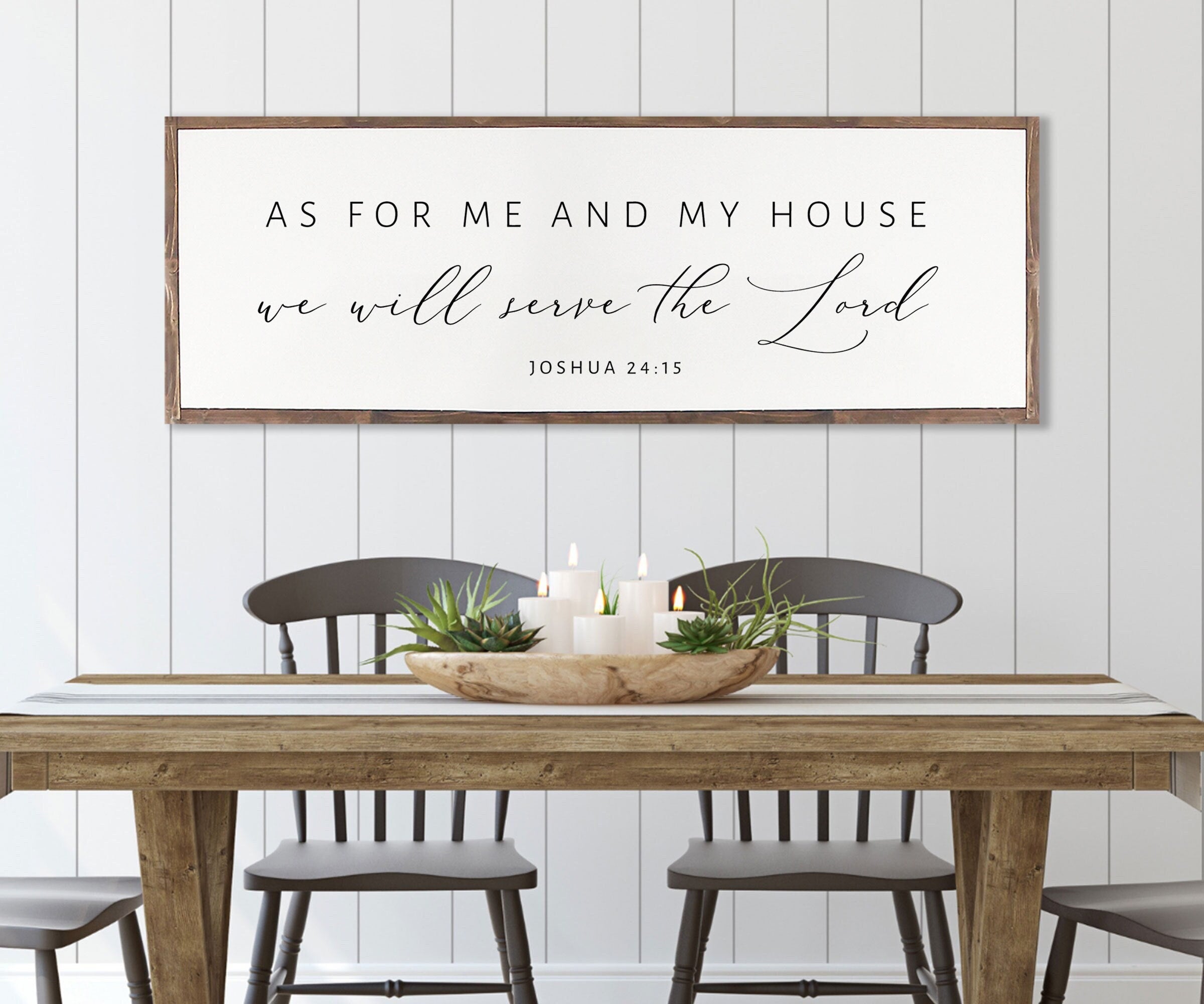 As For Me And My House We Will Serve The Lord |Farmhouse Christian Wall Art  | Joshua 24:15