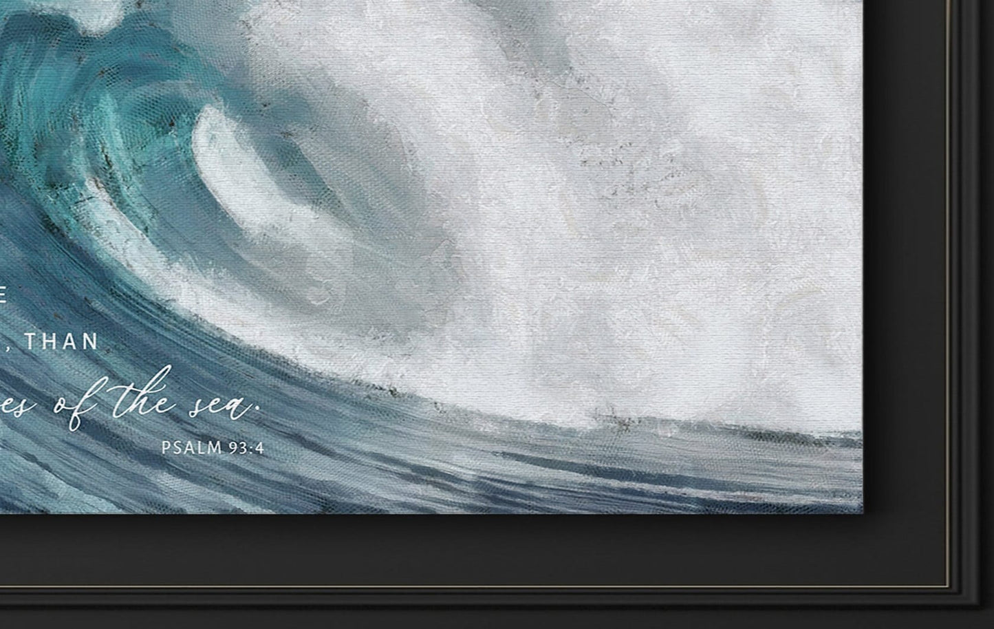 The Lord on High is Mightier Canvas Wall Art, | Christian Wall Art | Waves Coastal Beach Painting | Coastal Wall Art | Psalm 93:4 Wall Art