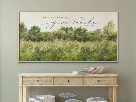 VINTAGE HOME DECOR, In Everything Give Thanks, Christian Wall Art, Thanksgiving Sign, Scripture Art, 1 Thessalonians 5:18 Vintage Home Décor