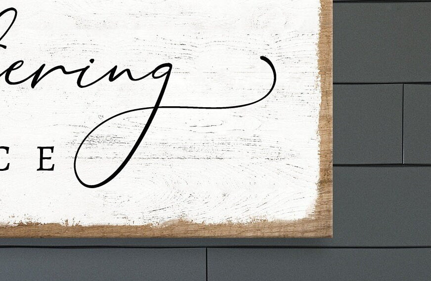 CUSTOM GATHERING SIGN Farmhouse Dining Room Decor Living Room Gather Sign Custom Family Name Gathering Place Sign Large Canvas Wall Art