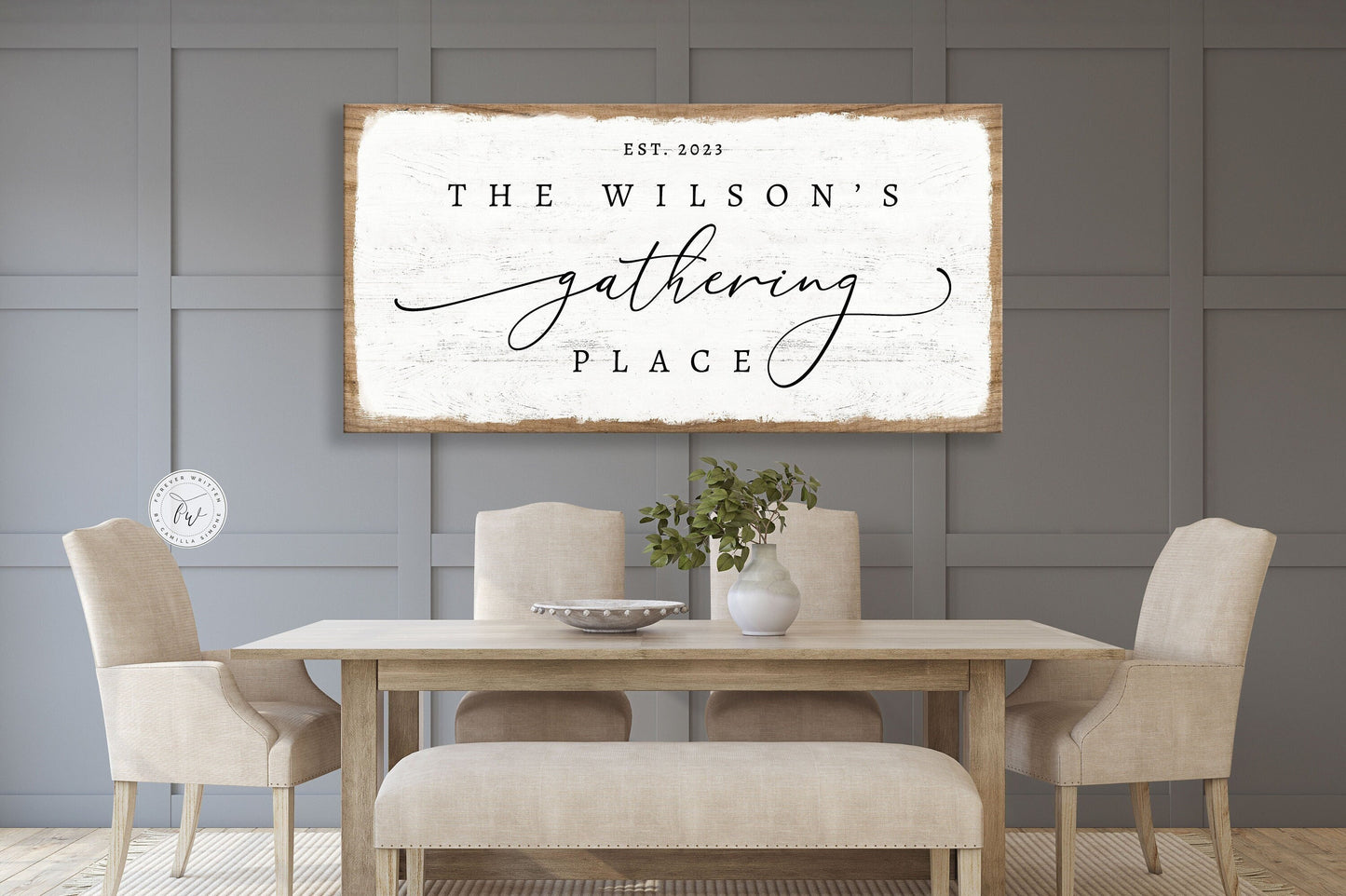 Gathering place custom family name sign