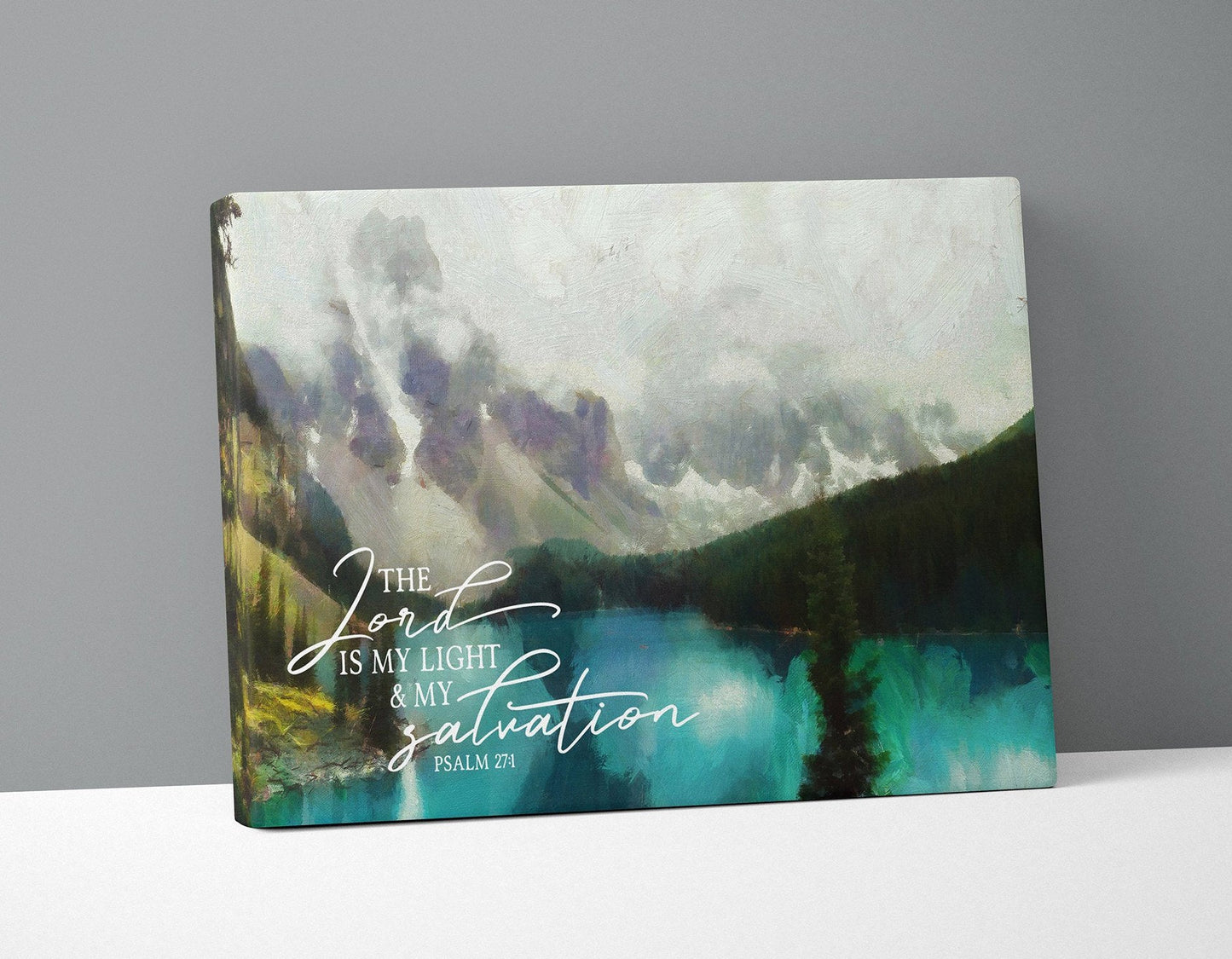 Scripture Wall Art | The Lord Is My Light And My Salvation | Scripture Canvas | Christian Canvas | Wall Art | Christian Painting Psalm 27:1 - Forever Written