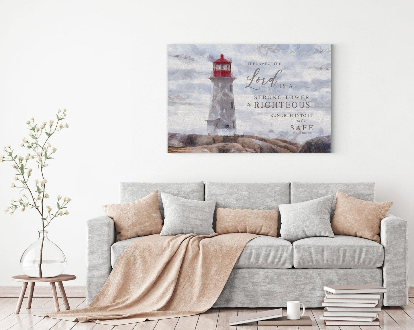 The Name Of The Lord Is A Strong Tower | Proverbs 18:10 | Scripture Wall Art - Forever Written